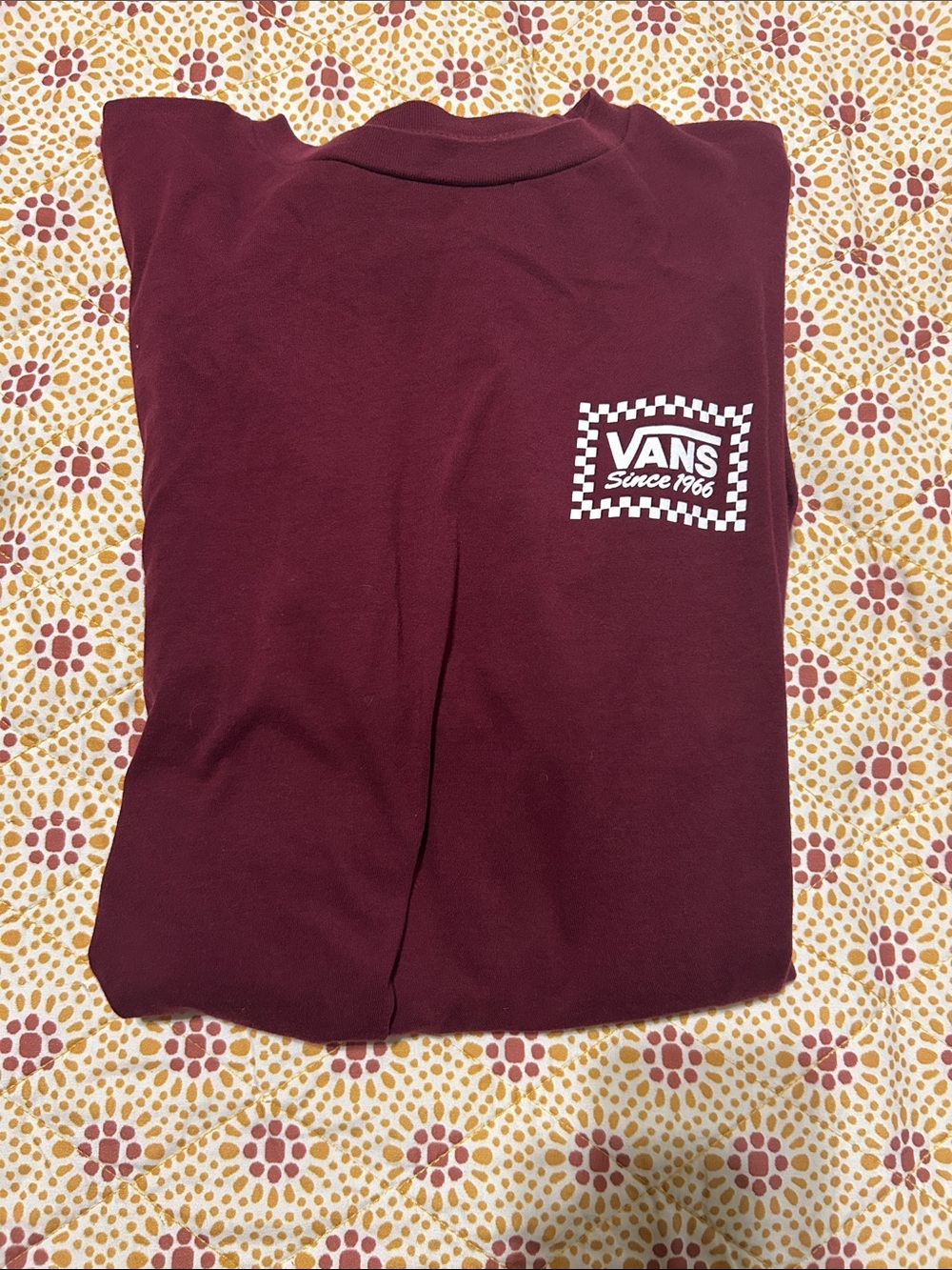 Vans Maroon Crewneck with White Checker Logo